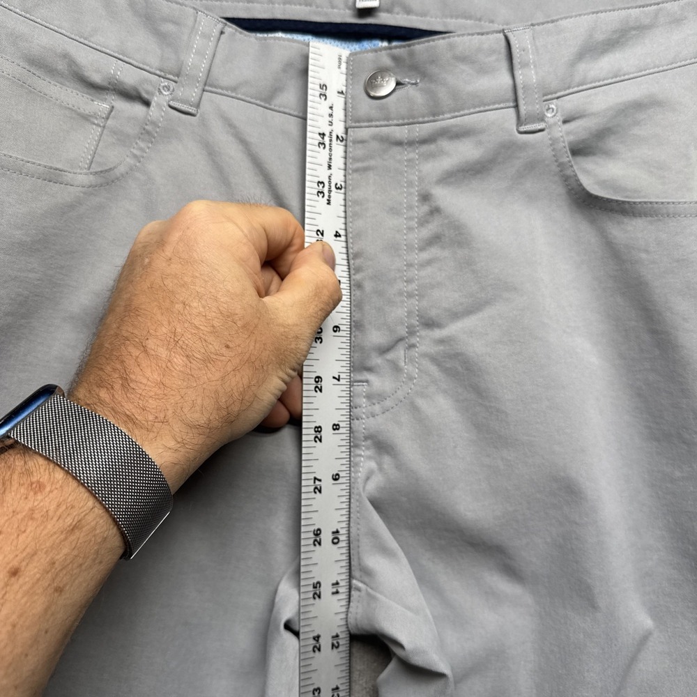 Peter Millar Crown Sport Golf Pants Mens 35 Gray Performance Lightweight Classic - Picture 4 of 11